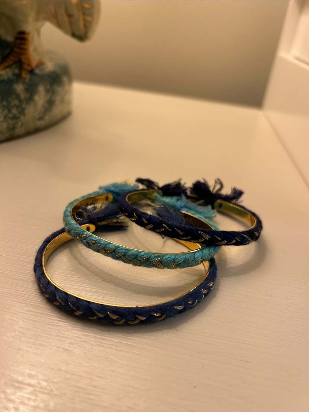 Aurélie Bidermann 3 Blue Braid Bracelets